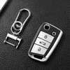 Cary Key Cuir Style Car couvercle couverture de clés à distance de voiture FOB pour VW Volkswagen Polo Tiguan Passat Golf Mk Jetta Skoda Kodiaq Superbe Octavia Seat T240509