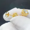 Designer Jewelry hip hop fashion jewelry big diamond stone gold plated sterling sier earrings moissanite stud earrings