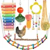 Ensemble de jouets de poulet PCS avec cloches transfrontalières, cordes de fruits, miroirs, échelle de coq pour animaux de compagnie et jouets pour oiseaux prêts à l'emploi en gros "
