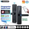 Smart Lock Yrhand K7 Smart Biometric Black Lock Smart Tuya Applicazione Remoto sblocco Keyless WiFi Lock Porta elettronico Blocco WX