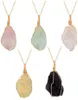 10 -pcsset natuurlijke rauwe amethist stenen hanger ketting voor vrouwen die chakra -kristallen genezen met twee verschillende ketens9314571