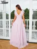 Casual Dresses Yesexy 2024 Elegant Vacker bröllop födelsedagsfest klänning v hals en linje prom