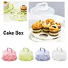 Table Mats 1pcs Cake Box Round Food -keeping Dustproof Lid Storage And With Plastic Fruits Stand Vegetables Handle Boxs U1g5