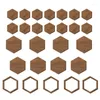 Dekorativa figurer Hexagon Art and Decorations Decor för 27st Peel Non-Slip Wood Home Wall Stick