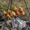 Grilles Voyage sans limites titanium mini barbe à charbon barbecue grill alimentaire fourbone gaz grill camping plage cuit cuit outils
