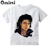 T-shirts Boy / Girl Michael Jackson Rock Star Bad Design T-shirt Musique Childrens Blanc Short Top Childrens Rock T-shirt OO5145L240509