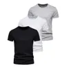 T-shirts masculins 3pcs T-shirt pour hommes T-shirt O-Neck Fashion Design Slim Fit Soild T-shirts ma tops ts