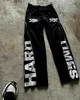 Vintage Hip Hop -dragkedja joggers män lastbyxor y2k punk harajuku rak casual sweatpants goth mode streetwear mens 240507