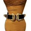 Nouvelle mode femelle vintage Broche en métal Boucle boucle ceintures en cuir pour femmes créatrices élastiques sexy creux