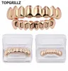 TopGrillz Grillz Conjunto de ouro Oito 8 dentes superiores 8 dente inferior Grills de hip hop237J1742750