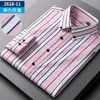 Casual shirts voor heren Sociale lange mouwen met lange mouwen Hirt Light Business Vertical Stripes Wrinkle-resistente No-Ireren Comfortabele button-down