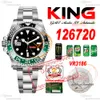 126720 Sprite VR3186 Automatic Mens Watch King Green Céramique Cégrandage noir 904L