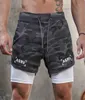 Running Shorts Men 2 i 1 Fitness Gym Sport Camouflage Quick Dry Beach Jogging Short Pants Workout Body Building Training3014941