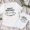 Sukienki macierzyńskie Wszystkie urodziny Daddy impreza mama i dziecko pasujący do ubrania Ubrania Tata Bodysuit koszulka Mama T-shirt TOP Prezent urodzinowy T240509