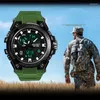 Montre-bracelets Luxury Men's Army Infantry Digital Watch Sports Sports Imperproof Luminous G Student Hand Clock Big Dial Quartz Gold Quartz