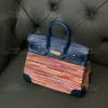 12A Mirror quality luxury Classic Designer Bag woman handbag all handmade genuine leather Patchwork crocodile navy blue 25cm tote Clashing Colours Design Lines bag