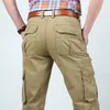 Erkek pantolon askeri kargo tasarımcısı pantolon katı düz çok parkallar pantalon homme yok kemer