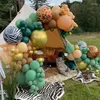 Décoration de fête Green Brown Jungle ballon Garland Arch Kit safari Decorations d'anniversaire pour enfants Ballon Baby Shower