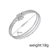 Wedding Bracelets Trendy Simple Three Layers Coil Circles Bangles Bracelets For Women Silver Color Wedding Jewelry Noeud Armband Pulseiras