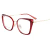 Lunettes carrées transparentes Femmes anti-regard bleu Lumières Lunets de luxe Designer Red Optical Spectacles Frame de soleil 182a