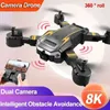 Drones 8K 2 camera RC 3000m unmanned aerial vehicle 4-way automatic obstacle avoidance 360 rolling aerial photography 4-helicopter for travel gifts d240509