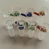 Herb Slide Bong Glass Bowl kleurrijke waterpijpen Sneeuwvlokfilter kommen met honingraatscherm 10 mm 18 mm mannelijk heady voor Bongs Dab Oil Rigs Rook -accessoires