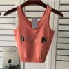 Nieuwe zomerontwerper Tops breien Vest tanktop vrouwen luxe letter u-hals korte camis croptop kleding