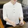 Chemises décontractées pour hommes chemises chinoises Coton Tang Suit Hanfu Vintage Stand Collar HARAJUKU Men de 7 minutes