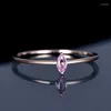 Кластерные кольца корейский стиль женщины кольцо серебряные украшения с розовым цирконом драгоценным камнем розовый золото.