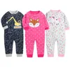 Bomullsbaby pyjamas småbarn flickor kläder romper barn utomhus kläder klättring jumpsuit blixtlås i ett stycke coverall 240508