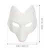 Máscara máscara máscara máscara raposa máscaras figurões de shalloween cosplay em branco gato diy animal lobo ocular teno festas face meio papel japonês japonês