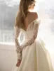 Élégants robes de mariée de sirène 2024 chérie hors de l'épaule perle des applications en dentelle de fleur
