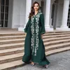 Vêtements ethniques décontractés brodés élégants longs robes de dinde arabie musulman simple dubai abayas pour femmes robes de soirée de soirée de fête