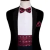 Bow Ties Cummerbund For Men Red Tie Dinosaur Bowtie Self Set Bourgogne Designer Tuxedo Suit Barry Wang YF-10081 230M