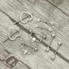 Dreeperfect 14g Rostfritt stål Nipplerings Nippel Tongue Rings CZ Opal Barbell Body Piercing Jewelry 240429