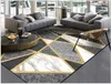 Aovoll moda nowoczesna czarno -biała szara marmurowa złota linia dywana dywan sypialnia dywan kuchenny Mats8673937