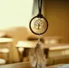 DHL Mini Dreamcatcher Life Tree Enchanted Forest Handmade Dream Catcher Net with Feather Decoration Sac Car Keychain Pendant Ornam5530724