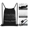 Backpack I Destroy Silence With Guitare Strings Drawstring Bags Gym Bag Waterproof Band Quiet