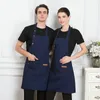 Avental de cozinha para mulheres homens chefs masculino barras cafés beleza e unha estúdio de unhas impermeável uniforme de incrustação 240508