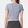 AL-228 Feminino de secagem rápida camisetas de manga curta e tops de ioga magra