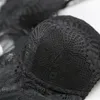 French Lace Sexy Deep V-ringning Pajamas underkläder med underkläder tjock push up bh unga kvinnors kläder ABC Cup 240425