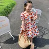 Robes de fille d'été de style coréen bébé enfants enfants mode décontracté mignon imprime fraîche couche mince couvre à manches à manches