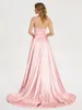 Festklänningar 2024 sexig aftonklänning elegant spaghetti rem satin lång a-line hög slits enkel prom klänning kvinnor maxi vestidos gala