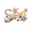 High Quality Gold Plated Clear Crystal Super Star Shaped Alloy Brooch Special Gift Party Costume Pins Broaches For Female Sell8914192