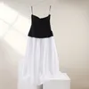 Robe pour femmes Robe MIDI sans bretelles en noir et blanc