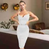 Lässige Kleider Designer-Kleid 2024 Sexy Rückenless Langes Schlanker Kleid Frühling und Herbst V-Ausschnitt Wrap Hip Kleid Plus Size Kleider