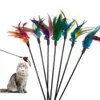 猫ティーザー面白い65cmペット子猫インタラクティブロッドとベルと羽のおもちゃのための猫のおもちゃ