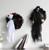 Halloween Black White Ghost Door Hanging Ghost Festival Horror Party Wreath Ghost Head Ornaments Haunted House Decoration Props Q09653295
