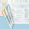 5-stcs Japan Zebra Highlighter Pen Kleur WKT7 Dubbelhoofdige pastelkleurige markers Fluorescent Kawaii Art Supplies Stationery 240425