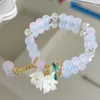 Strand Korean Sweet Lily of the Valley Bracelet for Women Berge en verre coloré